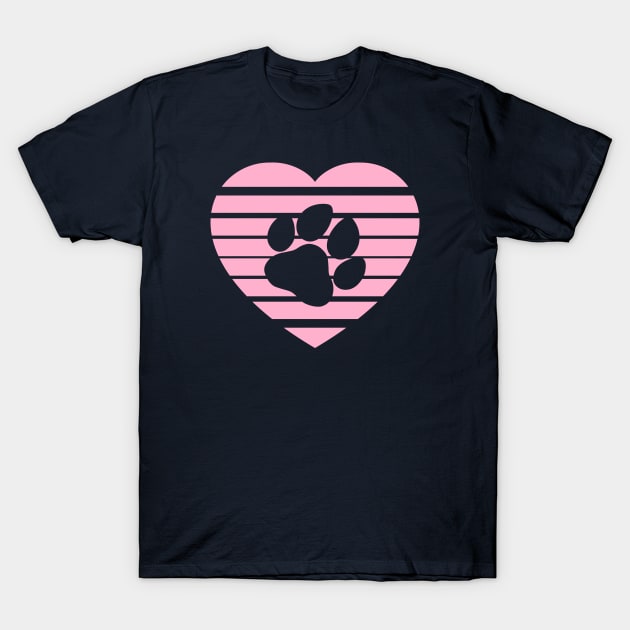 Dog Paw Heart Valentine - Light Pink T-Shirt by skauff